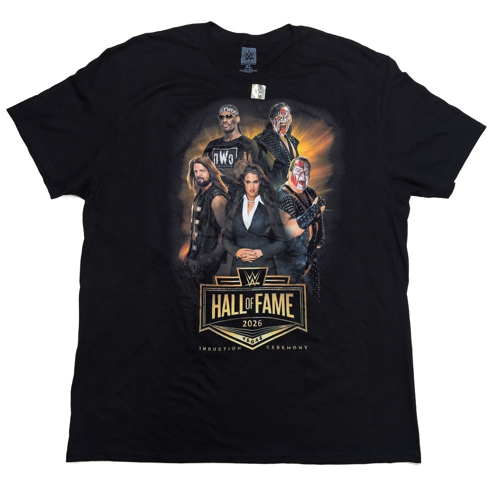 WWE Wrestling 2026 Hall of Fame T-Shirt XL McMahon AJ Styles Demolition Rodman